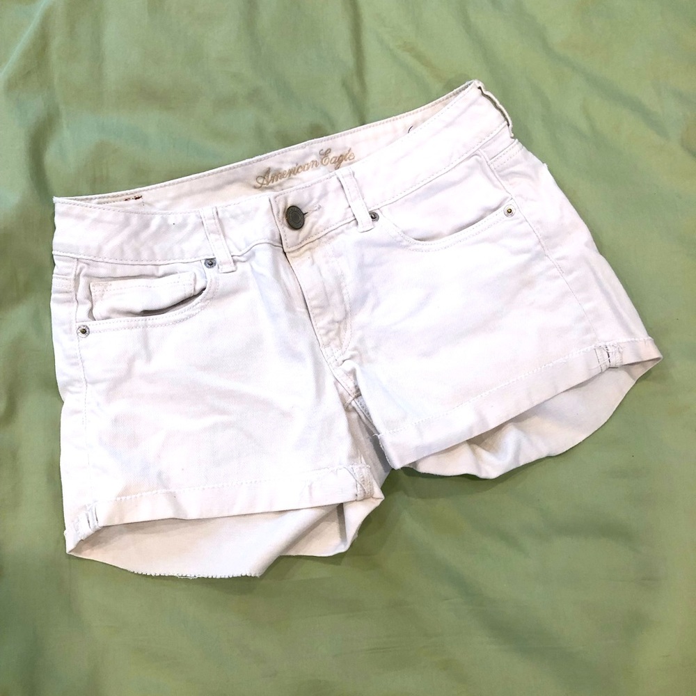 American Eagle White Jean Denim Shorts